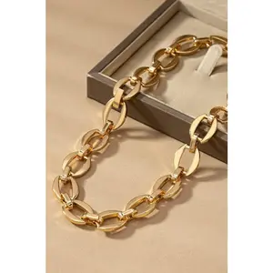 LA3accessories unique brass chunky chain necklace