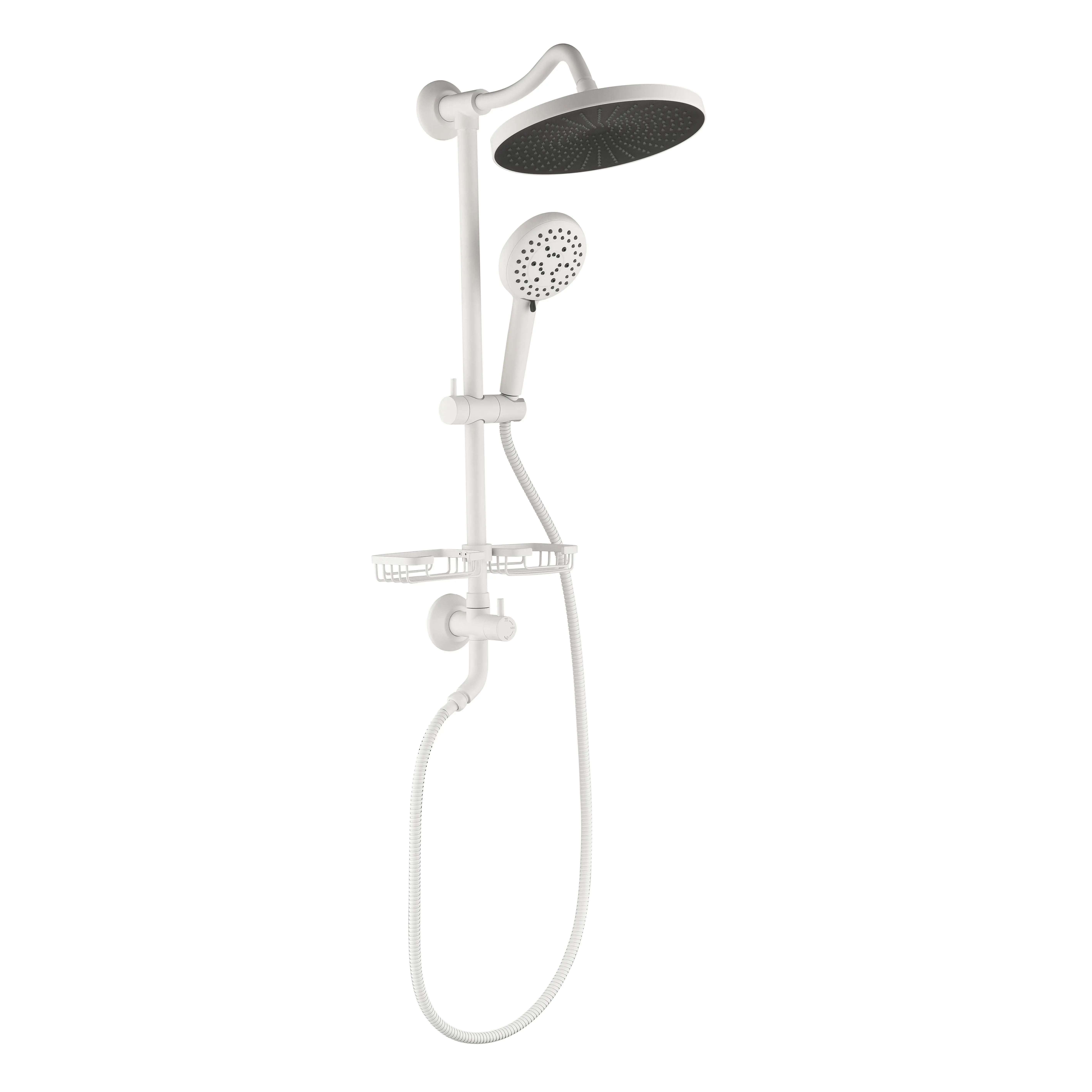 Shower System with 10" Rain Showerhead and 4-Function Handheld Shower, Adjustable Slide Bar, Soap Dish, Wall Mount Bathroom Shower Set, Multiple Finish Options, Complete Shower Fixture Kit for Bathroom Renovation, Living Room Table for Sofa