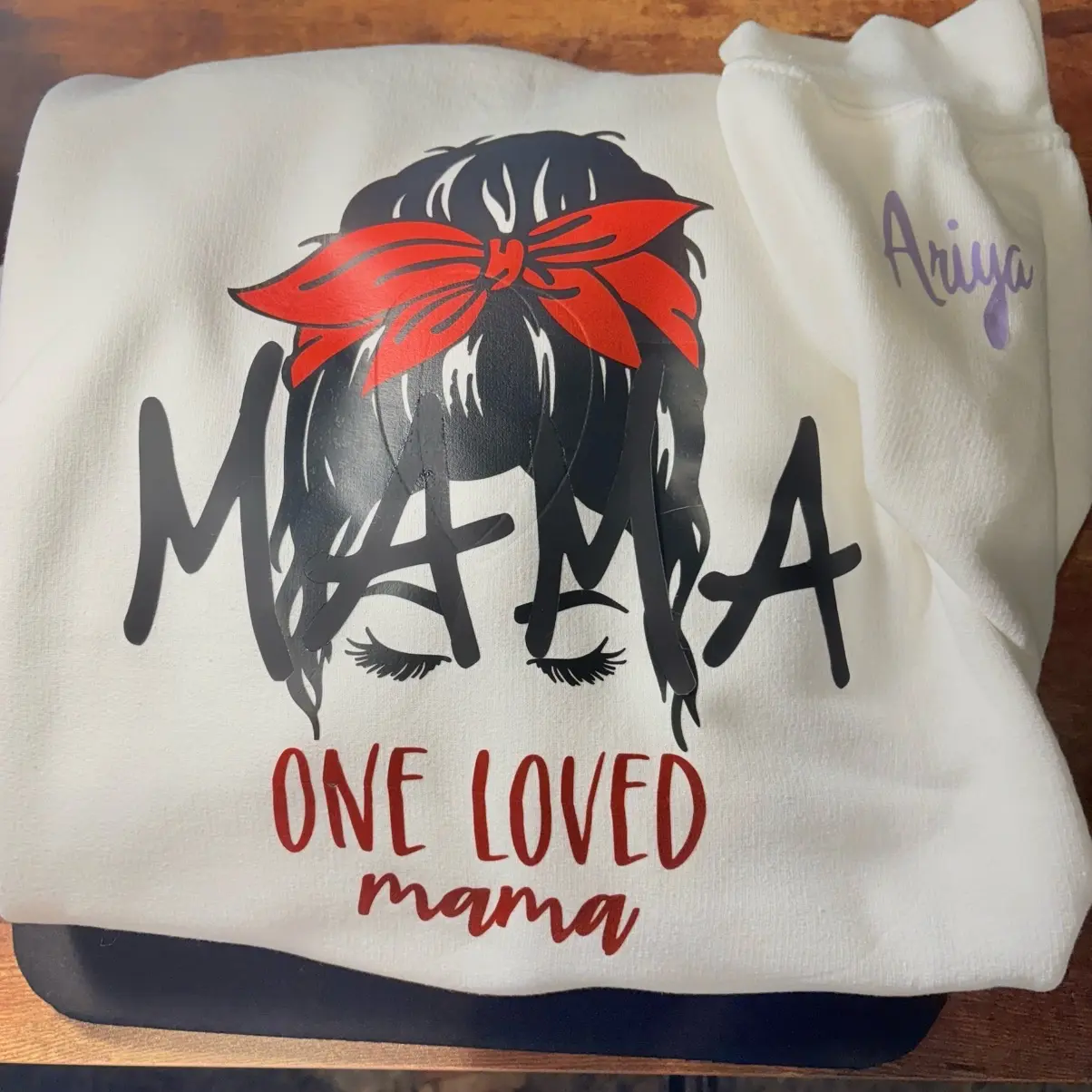 One Blessed Mama Sweatshirt with Customizable Sleeve for Your Sweet Littles Women's Pullover Top Womenswear dandy-=%2=-=%2= cool clothing Comfort Comfortable-=%2= dad=%2=-=%2=-=%2= dad hoodie