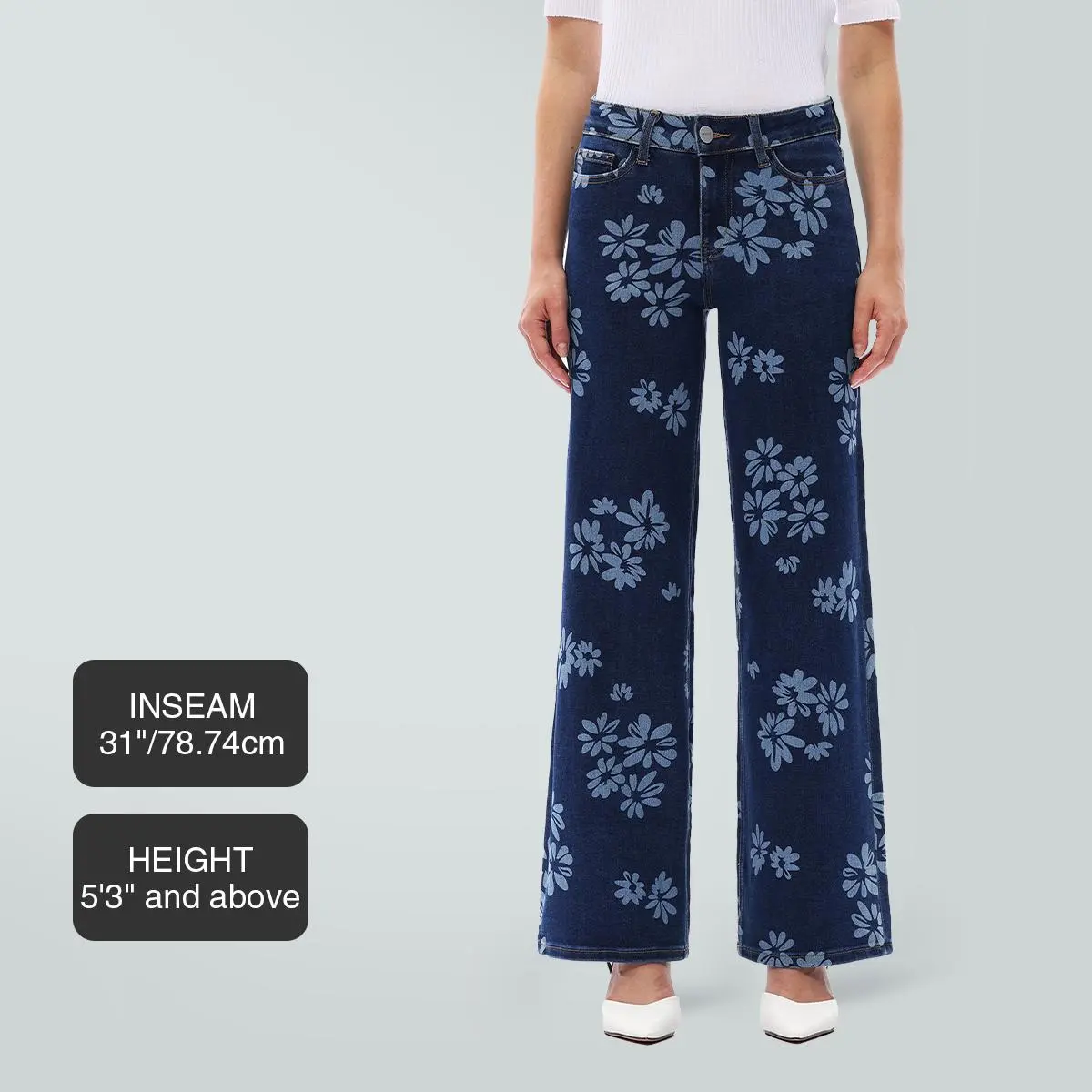 Dark Blue-Floral Print