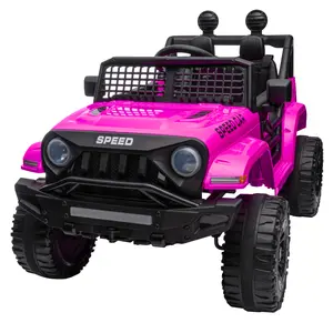 HEIMILI Pink 12V Kids Car Power Wheels Ride-on Truck Vehicle w/Remote Control LED Light