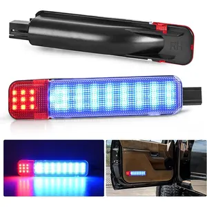 Nilight 2PCS LED Car Door Lights, Blue & Red Interior Door Panel Courtesy Lights, Plug-and-Play Compatible with Chevy GMC C/K Silverado Sierra 1500 2500 3500 HD Suburban Cadillac Escalade Hummer H2