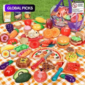 Pretend Play Kitchen Food Toy, Play Kitchen Accessories, 81 Pcs/Set Simulation Food, Cutting Fruit and Vegetable Toys, Kitchen Pretend Play Toy for Kids #GLOBAL PICKS