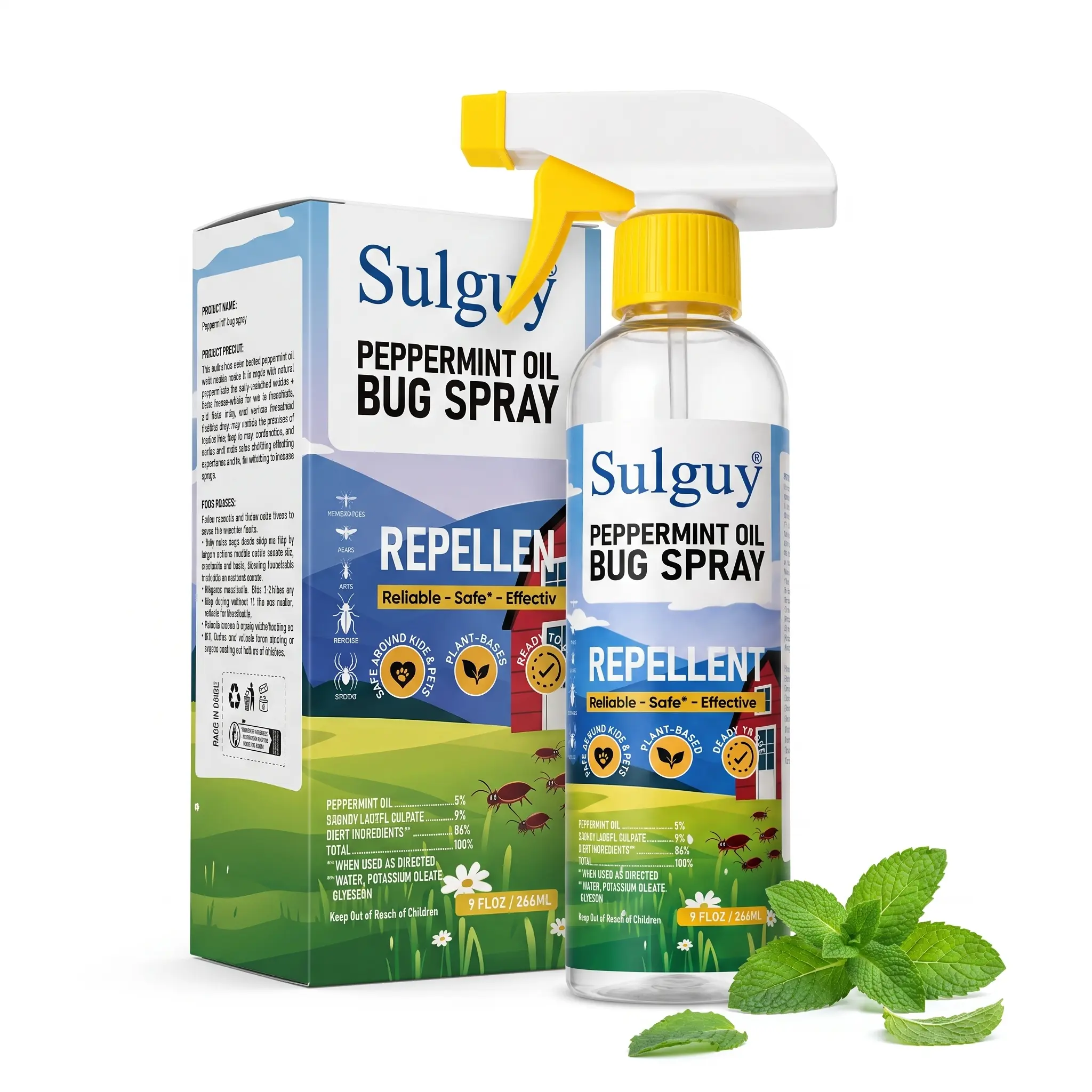 Sulguy Peppermint Oil Insect Repellent Spray - Indoor Bug Control for Ants, Cockroaches & Spiders, Easy Spray Home Pest Solution