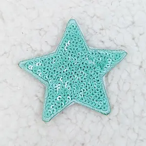 MINT sequin STAR HAT/POCKET Patch