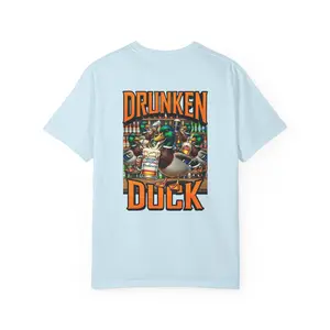 Drunken Duck T-shirt | Duck Bar Cartoon Graphic