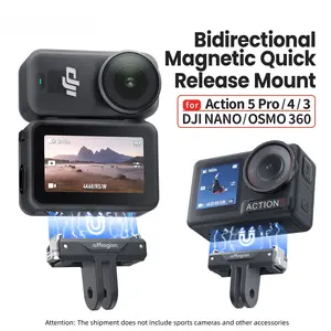 Dji Nano Osmo360 Action5 Pro 4 3 Dual Magnetic Quick Release Accessories, Compatible Dji Nano Series, Durable & Easy-To-Use Camera Parts