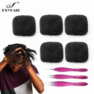 Exyhair 14 inch Tight Afro Kinky Bulk 100% Human Hair for Ideal to Make/ Repair Afro Hair Braids, Dreadlocks Extension, Afro Twist