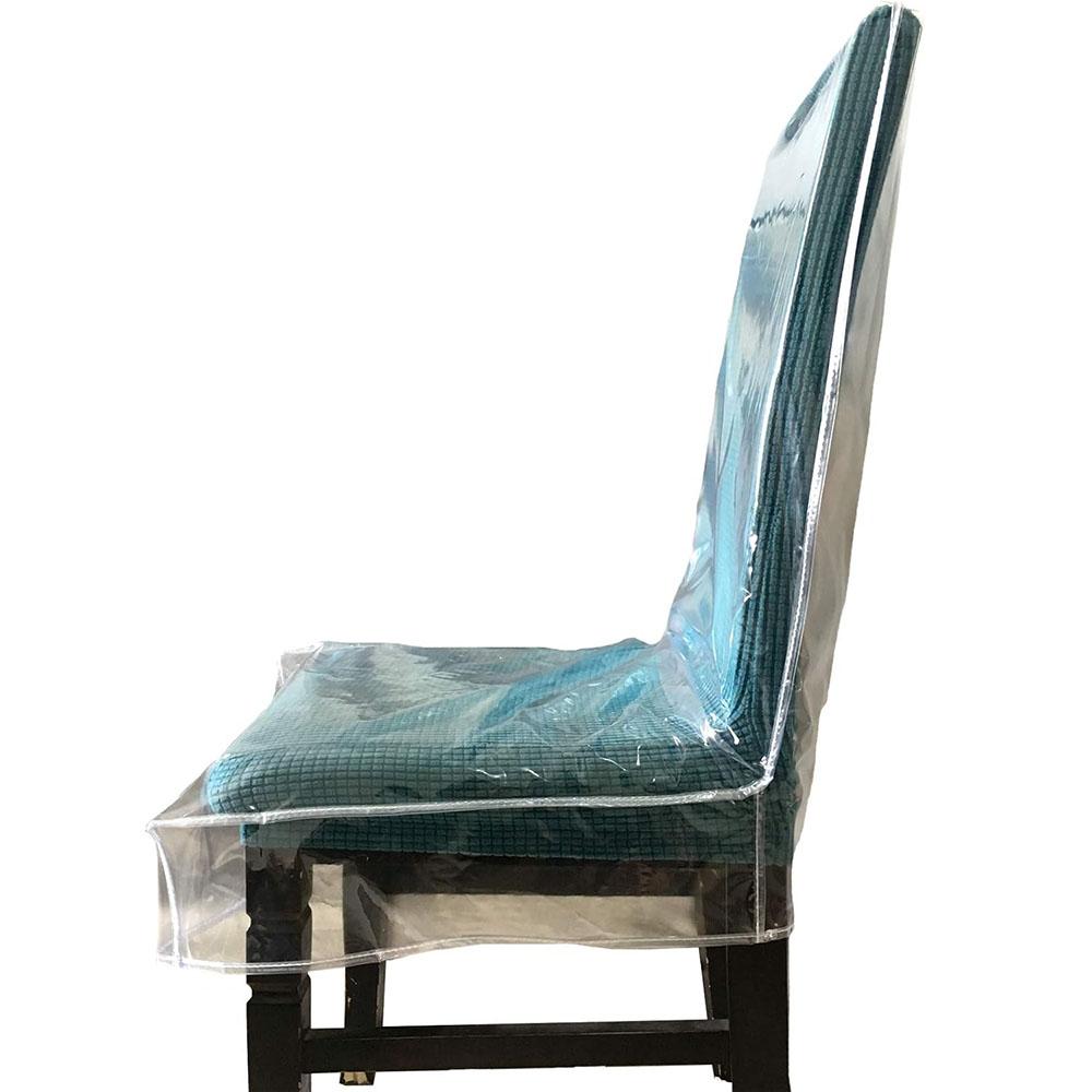 Plastic Dining Chair Covers with Backrests, PVC Clear Chair Seat Cover, Waterproof Kitchen Protector Chair Slipcover for Party No Dust/Dirt/Spill, Fit W/21 x D/18 Inch (2/4 Pack)