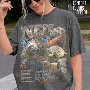 Neil the Seal graphic Comfort Colors Tee, Tasmanian celebrity, Elephant Seal Illustration Sweatshirt