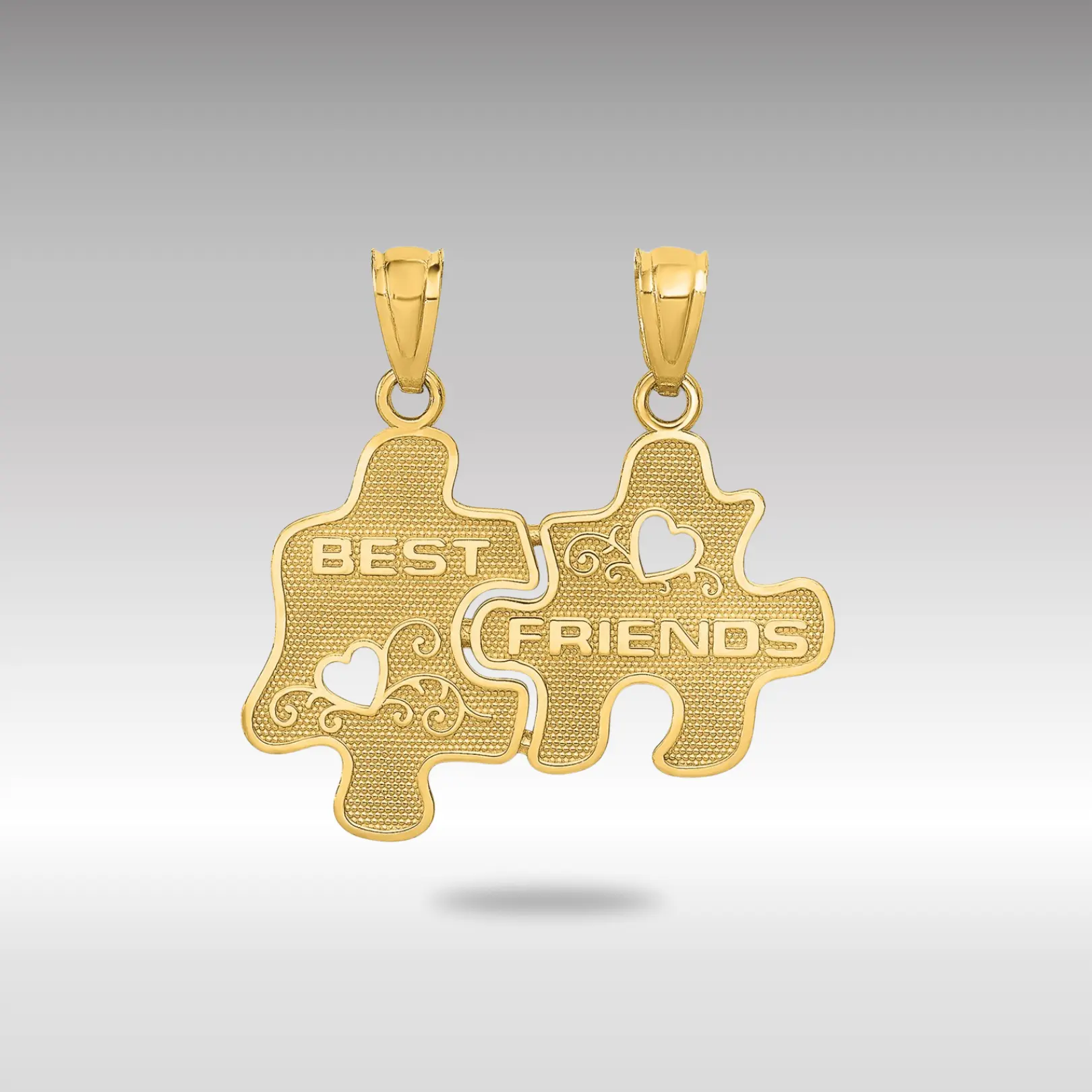 14K Gold BEST FRIENDS Puzzle Pieces Break-apart Pendant - Model C3026