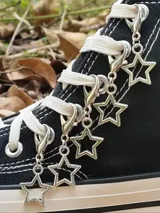 Vintage Star-Shaped Sneaker Bling Sparkling Shoe Charms Set of 5, Shoe Embellishment Set, Fall Accessories for Men & Women, Spring Summer Beachwear, Daily Wear Footwear Decorations