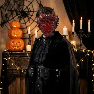 Horror Dragon Mask Halloween Exaggerated Headpiece Animal Party Makeup Dance Performance Prop Mask, Unique Costume Accessory