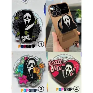 GhostFace Kindle Grip Magsafe, Horror Movie magsafe Popsocket Series,[Gift Ring Magnet] Grip for iPhone MagSafe Cases Book Kindle Grip Cute