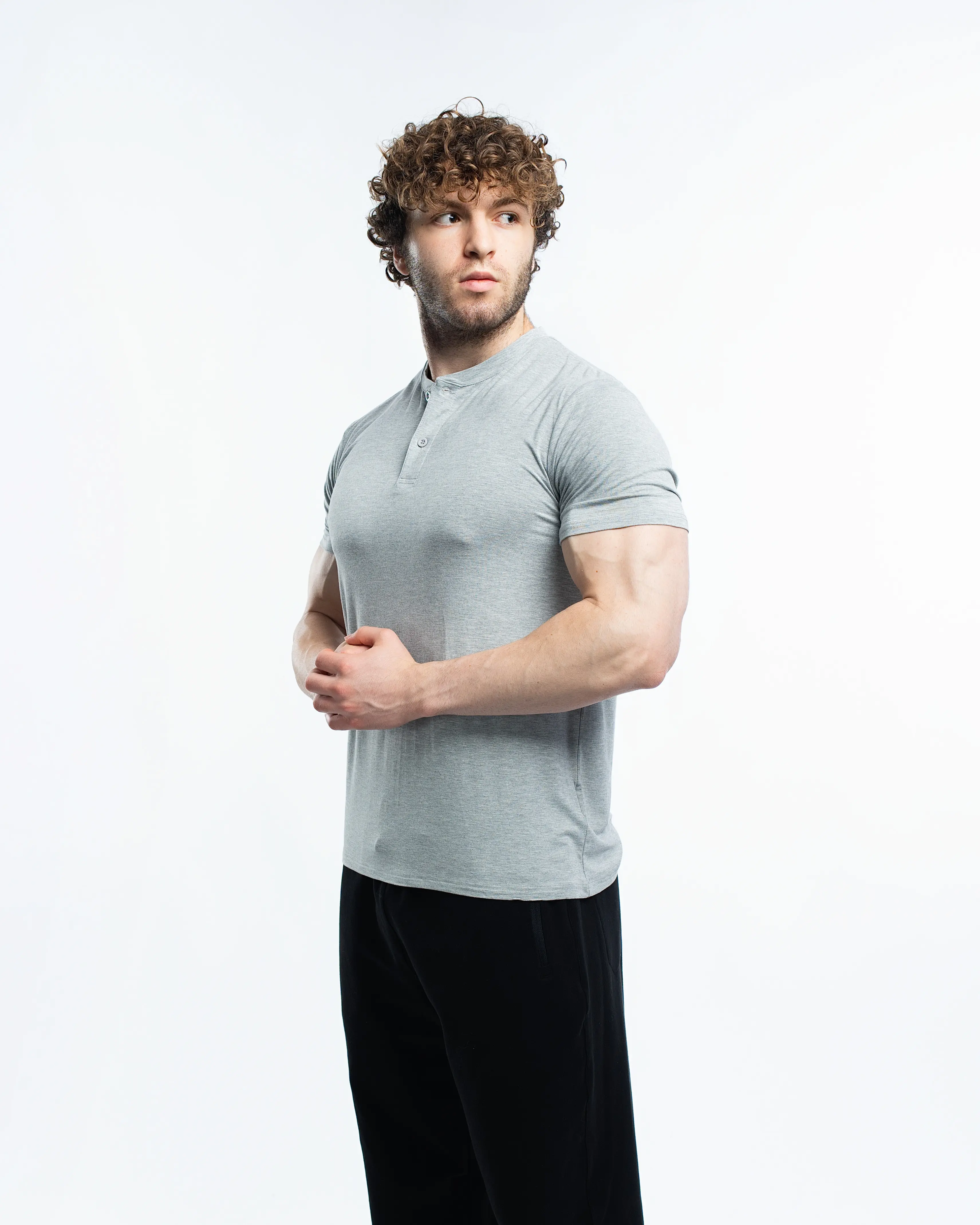 TNRCN EVERCORE HENLEY TECH TEE サイズM EKKO Blank Henley Short Sleeve | Premium Material | Men's Fit