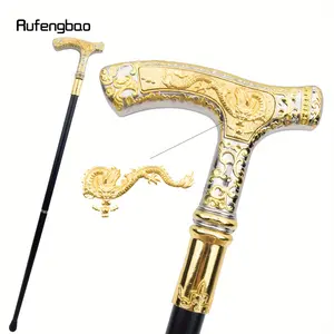 Golden White Dragon Luxury Pattern Fashion Stick Party Fashion Elegant Cosplay Walking Stick Decorative Cospaly Cane Knob Crosier 89cm