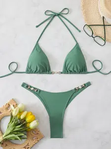 Women's Fashion Split Bikini Swimsuit, Stylish Two-Piece Swimwear for Beach & Pool, Trendy Bathing Suit for Summer Vacation