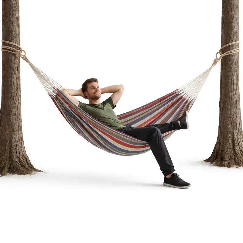 Canvas Camping Hammock with Replaceable Net for Outdoor Enthusiasts—Double-Wide/Single-Person Convertible Hammock (Stand Not Included)
