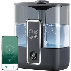 Humidifier for Bedroom, Top Fill 5L Cool Mist Humidifiers with 28dB,  Humidifier for Large Room, , Auto-Off, 12H Timer, 50 Hour Runtime,Tuya App Control, Black