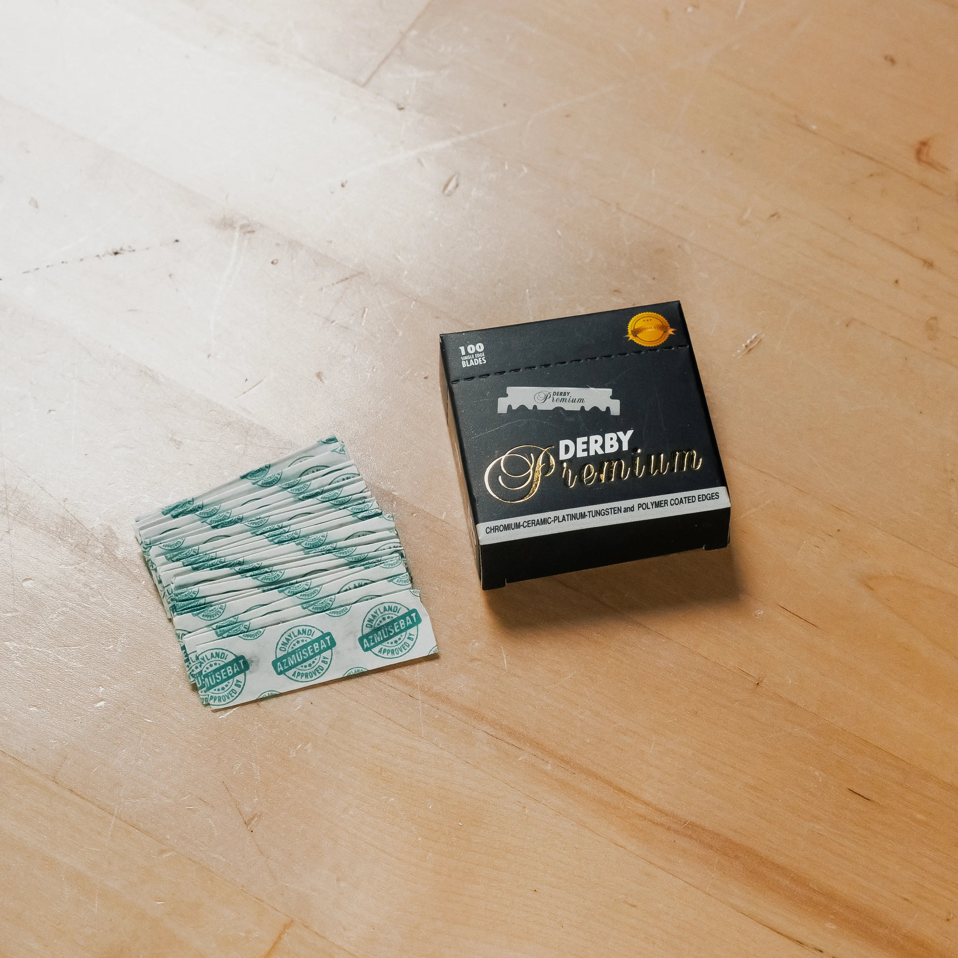 Derby Premium 100 Single Edge Razor Blades with Swedish Steel