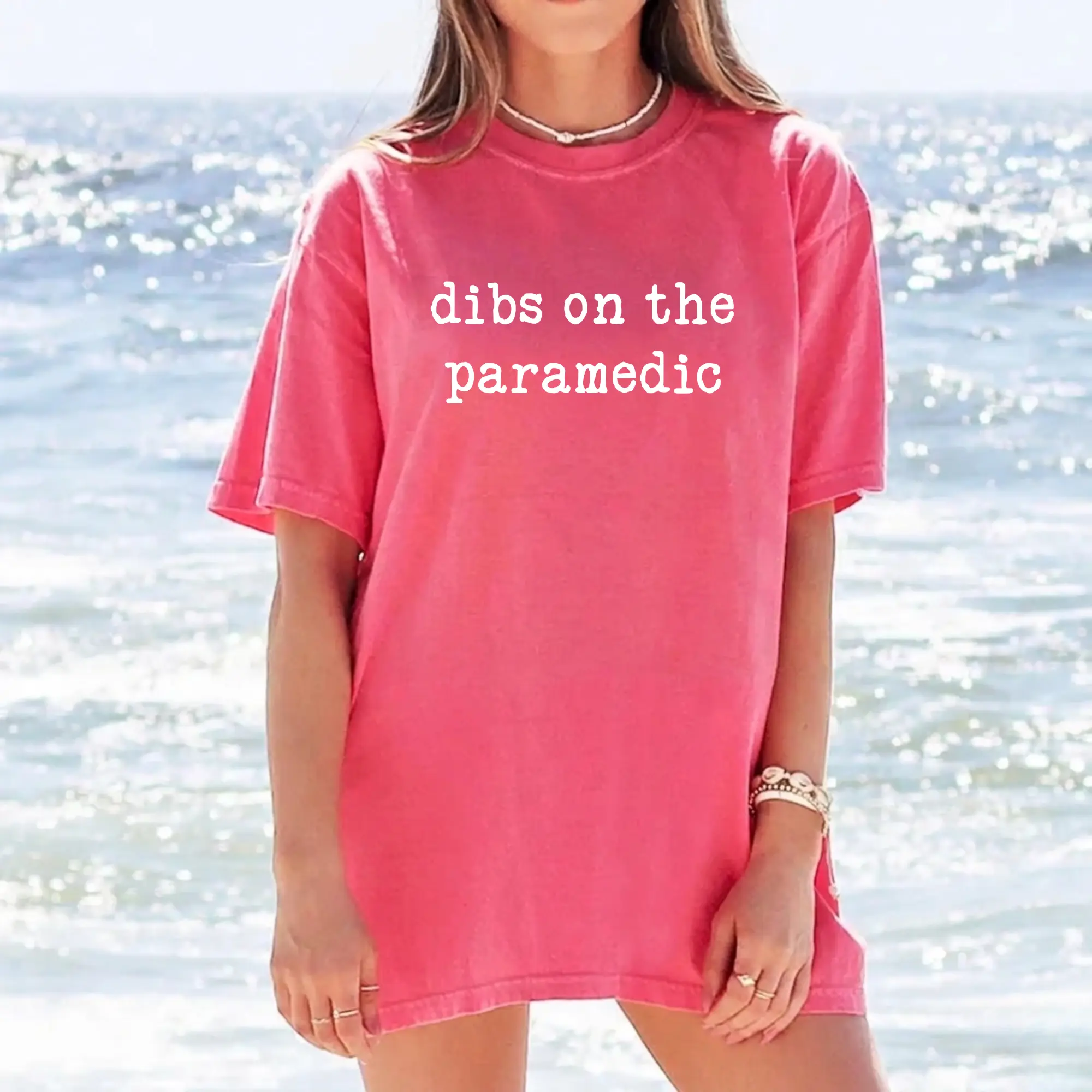 Comfort Colors® Dibs On The Paramedic, EMT Girlfriend Shirt, Funny Paramedic Wife Tee, First Responder Gift, Cute EMT Fiance, Gift for Her Fit Top
