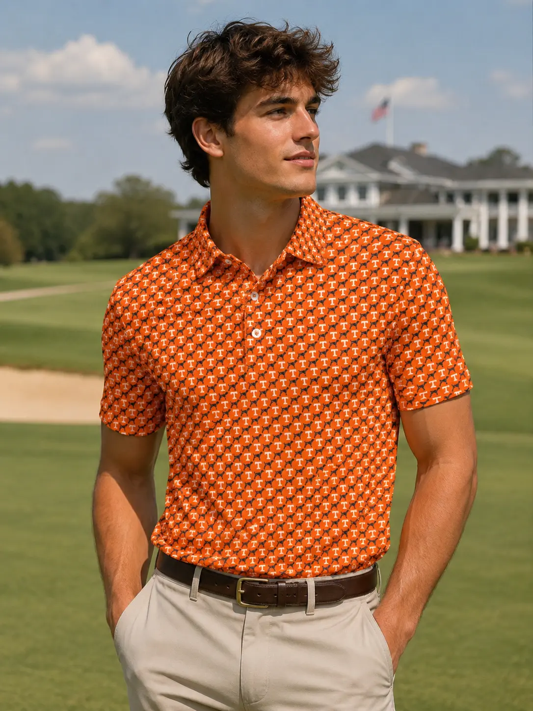 The Tennessee Smokey - Outfit Summer Polo, Men's Performance Polo Casual Golf Shirt, Golf Polo Shirt, Golf Shirt, Gift For Men