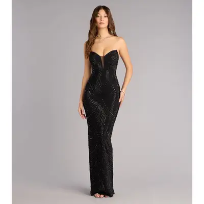 green emerald velvet dress Sequin Sleeveless V-Neck Mermaid Dress by Ladivine CH066  ABC Fashion