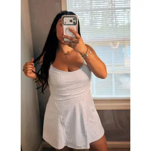 Double Layered Gingham Active Dress (Blue)