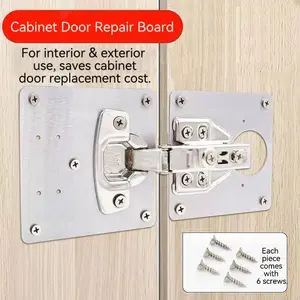 Anti-Wear Cabinet Door Hinge Repair Plate 2 Pack, Furniture Door Panel Strengthening Connector, DIY Home Repair Essential Tool