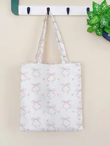 Bow Pattern Printed Handbag, Large Capacity Shoulder Bag, Casual Daily Use Simple Versatile Fashionable Patterned Bag for Men and Women