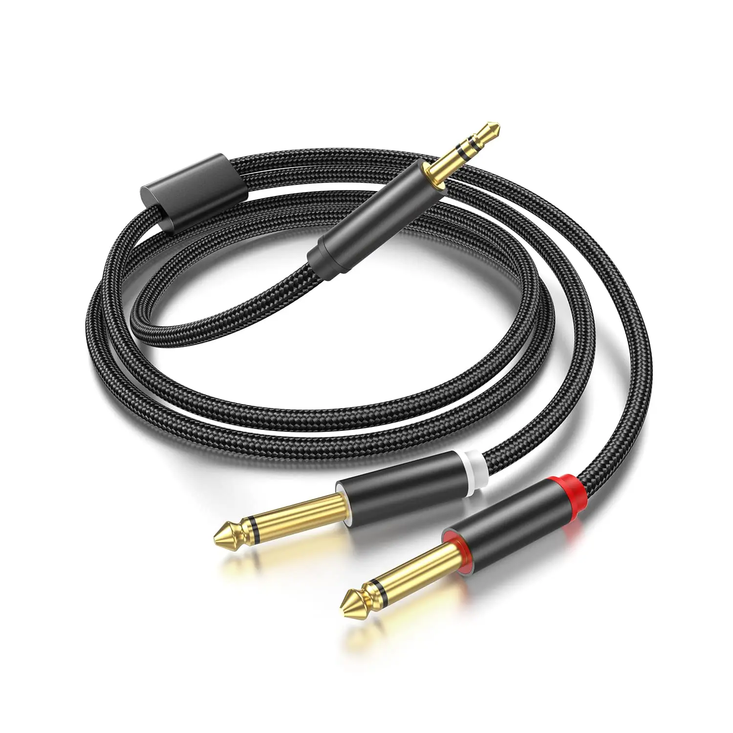 3.5mm TRS to Dual 6.35mm 1/4 TS Mono Breakout (3.3FT) Y Splitter Stereo Cord Adapter Compatible with , Computer Sound Card, CD Player, Multimedia Speaker,  Stereo System