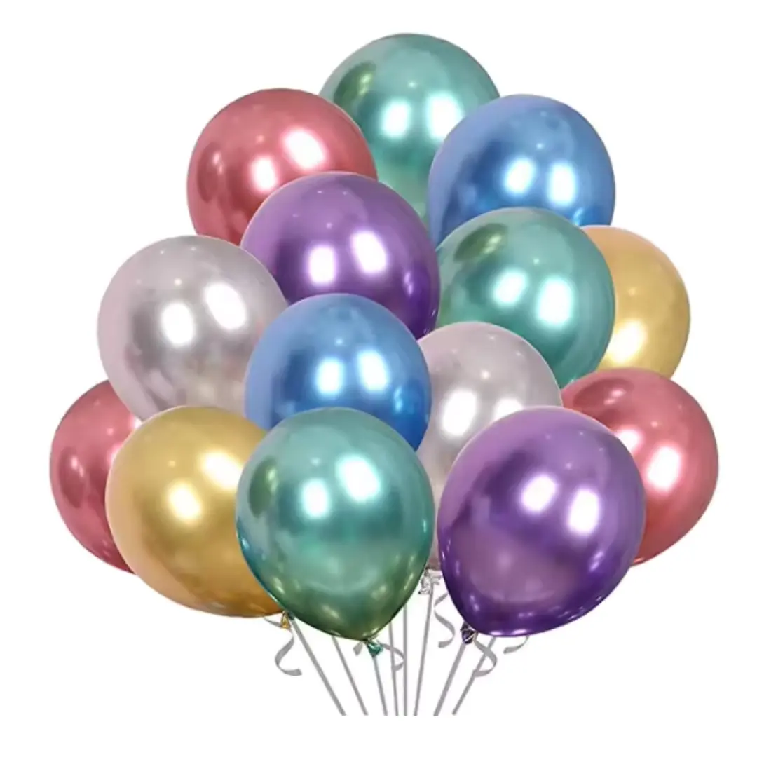 Apintop 24 pcs Chrome Balloons 5 Inch Metallic Red Balloons for Balloon Arches, Birthday Parties, Weddings, Baby Showers & Events