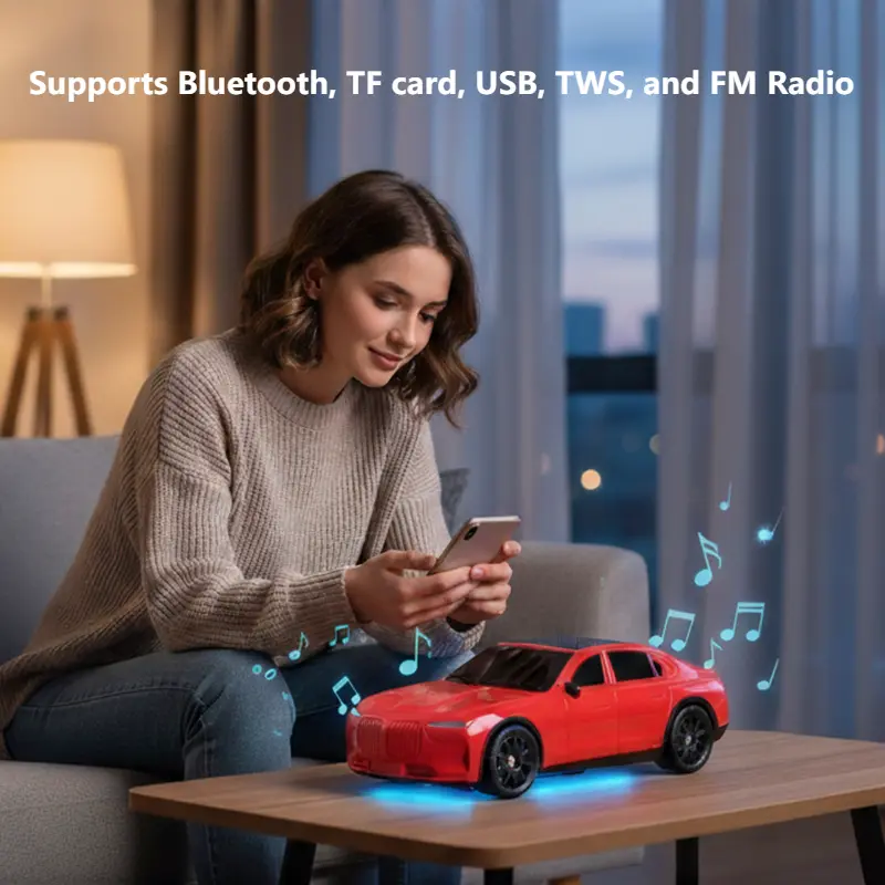 Sport Car Design Inspired Portable Wireless Speaker Model X703 Multi-Media Support FM Radio Compact Audio Universal Device Compatible with Easy Charging for Travel and Outdoor Use
