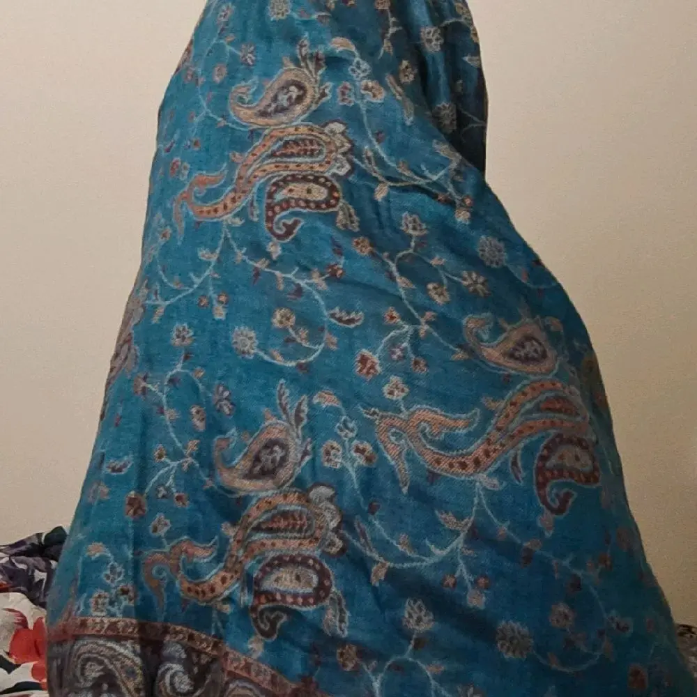 reversible pashmina hijab/ scarf /shawl  one side is teal and another side is a brownish color.
