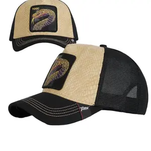 Vintage embroidered animal patch trucker cap