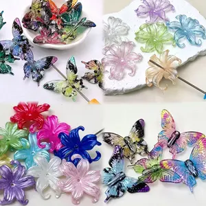 Tara--P43--Mix Styles Butterfly and Flower Beads 5pcs per bag