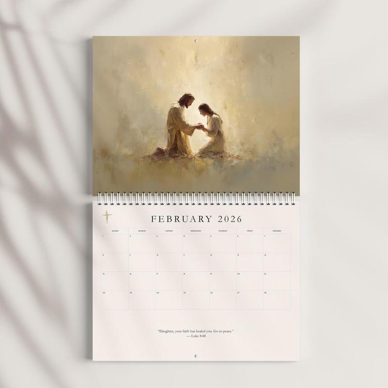 2026 Christian Wall Calendar | Jesus Art Calendar | Christian Calender Gift | Bible Story Calendar | Gift for Christian | Religious Art