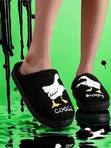 Women's Street Trend Goose Design Plush Slippers, Trendy Soft Comfortable Home Slippers, Fashionable Slippers for Indoor & Outdoor Wear