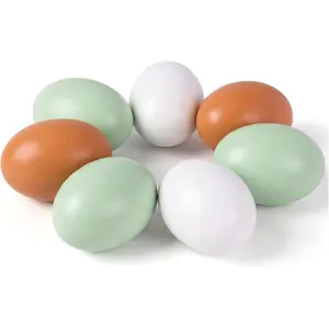 7-Piece Wooden Fake Chicken Nesting Eggs, Novelty Craft Supplies for Home Decor (Toys & Hobbies Nesting Dolls Category)