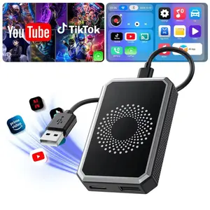 3-In-1 Magic Video Box for Streaming Youtube/tiktok, Wireless Carplay Adapter Dongle with USB Drive, Fits Oem Wired Apple Carplay and Android Auto
