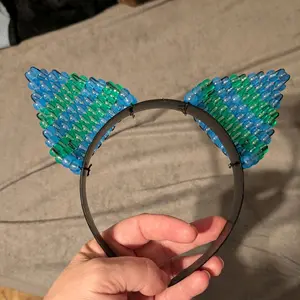 Seattle SeaHawk themed Glow in Dark Cat Ear Headband