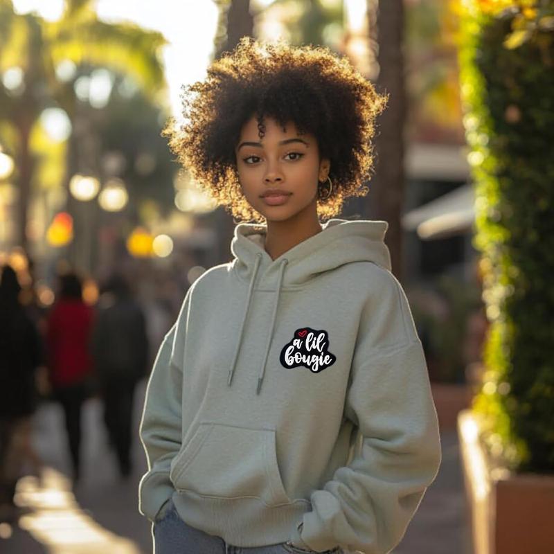 A Lil Bougie Embroidered Iron on Patches for Biker Vest Classical Design with Red Heart Accents Easy to Use & Versatile Stylish Accessory