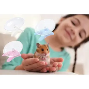 Hamster Flying Saucer Silent Running Exercise Wheel for Hamsters, Gerbils, Mice,Hedgehog and Other Small Pets Silent Running Wheel Hamster Wheel (Pink)