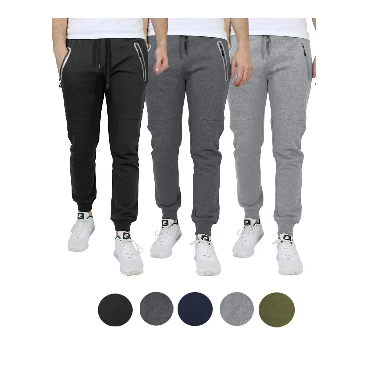 3-Pack Men's Slim Fit Fleece Jogger Sweatpants