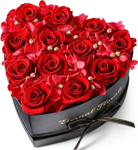 Hyeflora 12 Pcs Preserved Roses in a Box Birthday Gifts for Women, Red Flowers Forever Roses for Valentines Day Gifts for Wife Mom Girlfriend Grandma Anniversary Christmas Mothers Day HyeFlora