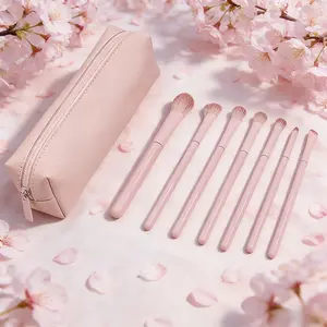 7-Piece Complete Makeup Brush Set with Bag | All-in-One for Foundation, Eyeshadow & Blush