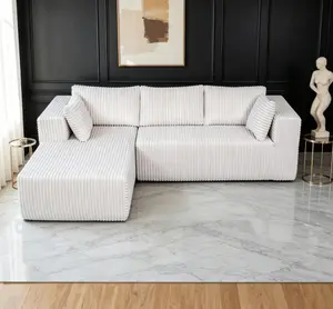105" L-Shaped Modular Compression Sofa Set with Plush Upholstery, All-Foam Structure (No Springs), Vacuum-Packed, Space-Saving Right Chaise for Living Rooms & Apartments