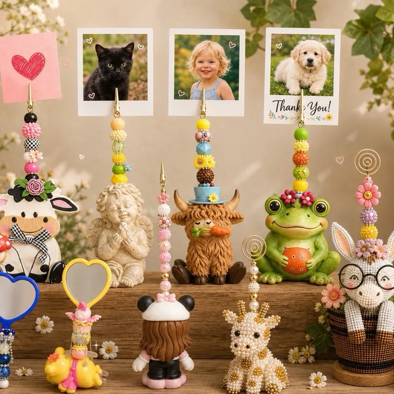 Live Claim Beaded Mirrors/Photo Holders – Cute Desk Decor