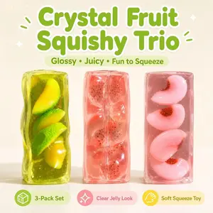 Fruit Jelly Stick Stress Ball Squishy Toy, TikTok-Trending Fidget Toy with Satisfying Squeeze Noise, Reshapable Anxiety Relief Tool, Daily Decompression Gift (MR Se)