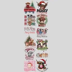 Mooy Christmas DTF Transfers Gang Sheet 24.5" x 72" for DIY Direct to Film T-Shirt Graphic Transfers dtf transfer